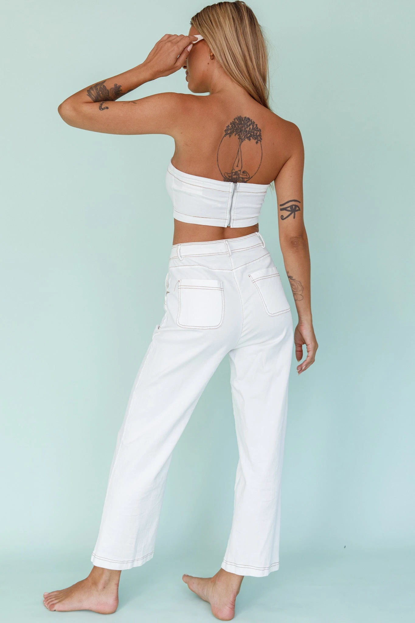 Uptown Wide Leg Pants White 2 Uptown Wide Leg Pants White - Image 2