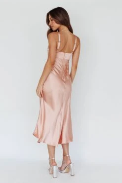 Perfect Day Satin Midi Dress Blush -Bridal Dr. Denim Store ST1957BBLUSH 3