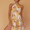 Nikayla Halterneck Mini Dress Floral White