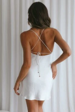 It's Poetic Gathered Bust Mini Dress White -Bridal Dr. Denim Store ST3124B 20WHITE 6