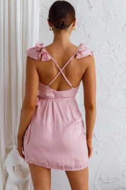 Oriana Ruffle Shoulder Wrap Dress Blush 14 Oriana Ruffle Shoulder Wrap Dress Blush -Bridal Dr. Denim Store ST3136B 20BLUSH 7