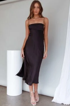 Dolce Life Low Back Midi Dress Black -Bridal Dr. Denim Store ST3228DBLACK 6
