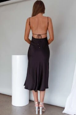 Dolce Life Low Back Midi Dress Black -Bridal Dr. Denim Store ST3228DBLACK 8