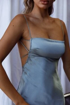 Dolce Life Low Back Midi Dress Blue -Bridal Dr. Denim Store ST3228D 20BLUE 4