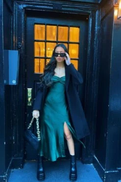 Kindred Spirit Strapless Gathered Bust Midi Dress Forest Green -Bridal Dr. Denim Store ST3273DFORESTGREEN