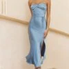 Kindred Spirit Strapless Gathered Bust Midi Dress Blue