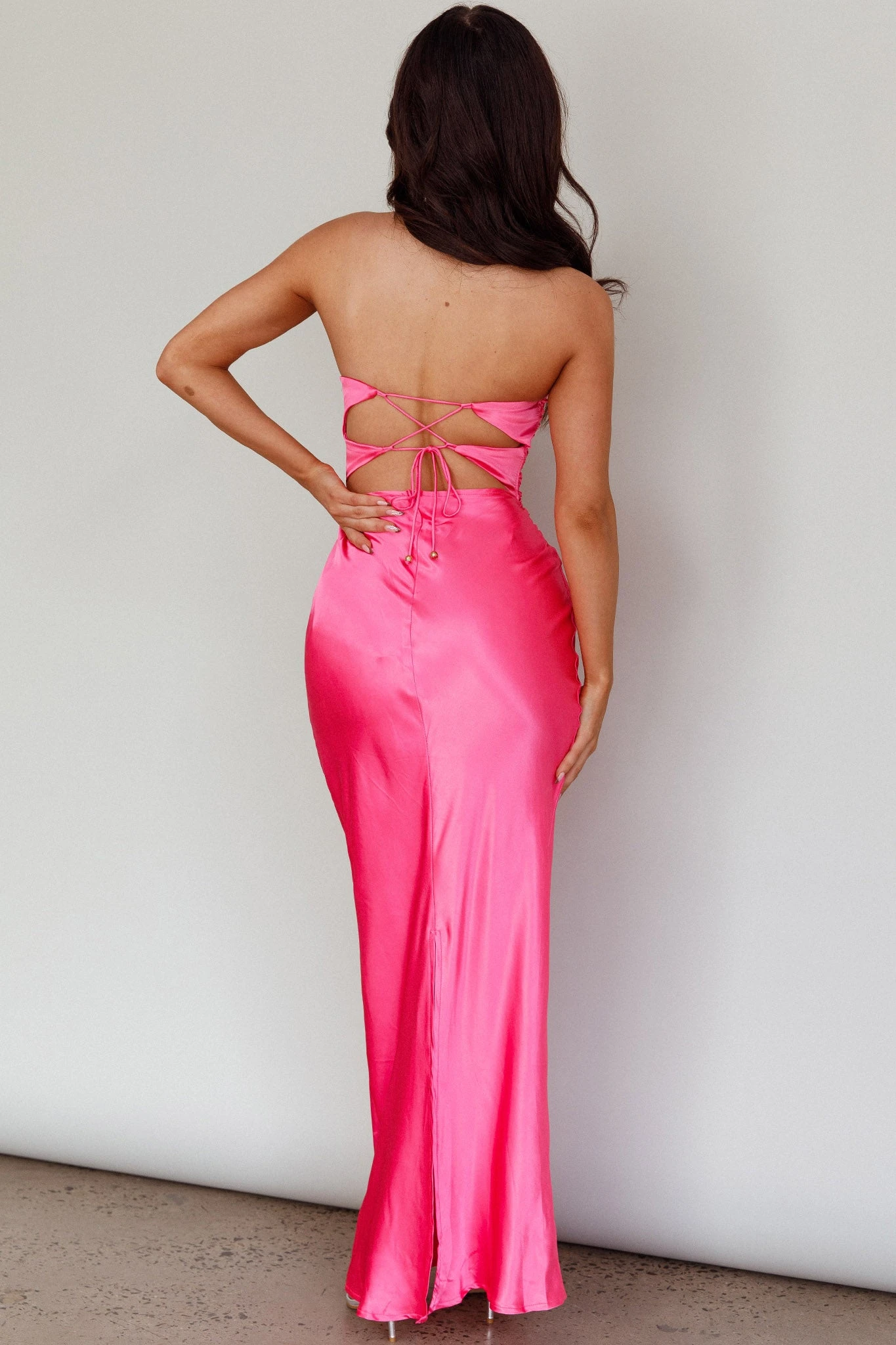 Good Impression Double Twist Midi Dress Hot Pink 2 Good Impression Double Twist Midi Dress Hot Pink - Image 2