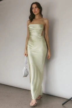 Heaven On Earth Lace-Up Back Maxi Dress Kiwi -Bridal Dr. Denim Store ST3352D01 20KIWI 2