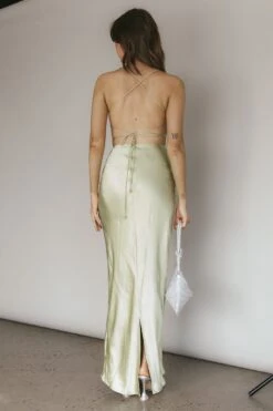 Heaven On Earth Lace-Up Back Maxi Dress Kiwi -Bridal Dr. Denim Store ST3352D01 20KIWI 3