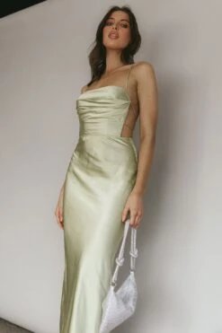 Heaven On Earth Lace-Up Back Maxi Dress Kiwi -Bridal Dr. Denim Store ST3352D01 20KIWI 8