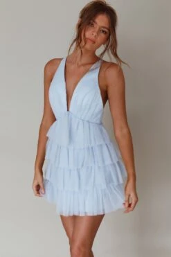 Auguste Tiered Frill Mini Dress Sky Blue 15 Auguste Tiered Frill Mini Dress Sky Blue -Bridal Dr. Denim Store ST3407D 20SKY 20BLUE 8