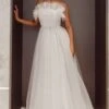 Marietha Organza Frill Maxi Wedding Dress White