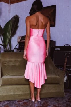 Ricci Flounce Hem Midi Dress Pink 16 Ricci Flounce Hem Midi Dress Pink -Bridal Dr. Denim Store ST3709D 20PINK 8