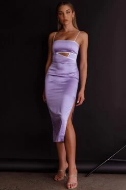 Laia Cut-Out Bodice Midi Dress Lilac -Bridal Dr. Denim Store ST3712D 20LILAC 1