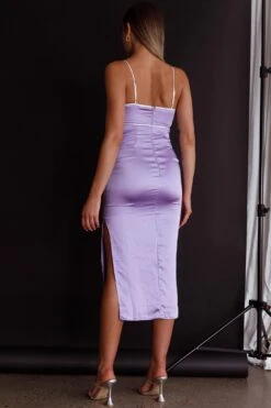 Laia Cut-Out Bodice Midi Dress Lilac -Bridal Dr. Denim Store ST3712D 20LILAC 9