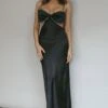 Aurelia Diamante Bow Maxi Dress Black