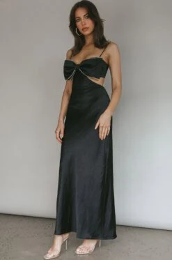 Aurelia Diamante Bow Maxi Dress Black -Bridal Dr. Denim Store ST3731D 20BLACK 7