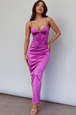 Seraya Lace-Up Back Dress Violet -Bridal Dr. Denim Store ST3782D 20VIOLET 5