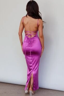 Seraya Lace-Up Back Dress Violet -Bridal Dr. Denim Store ST3782D 20VIOLET 7