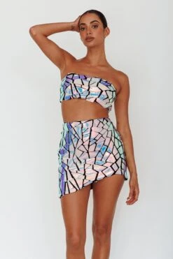 El Camino Mosaic Mini Skirt Silver -Bridal Dr. Denim Store ST3812D01 S 20SILVER 5