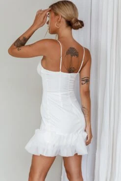 Buona Sera Hem Decoration Mini Dress White 14 Buona Sera Hem Decoration Mini Dress White -Bridal Dr. Denim Store ST3818D 20WHITE 3