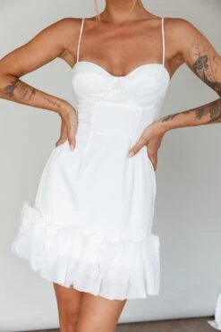 Buona Sera Hem Decoration Mini Dress White 16 Buona Sera Hem Decoration Mini Dress White -Bridal Dr. Denim Store ST3818D 20WHITE 4