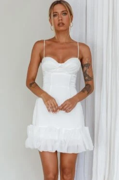 Buona Sera Hem Decoration Mini Dress White 17 Buona Sera Hem Decoration Mini Dress White -Bridal Dr. Denim Store ST3818D 20WHITE 5