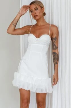 Buona Sera Hem Decoration Mini Dress White 19 Buona Sera Hem Decoration Mini Dress White -Bridal Dr. Denim Store ST3818D 20WHITE 7