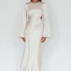 Doting Bell Sleeve Cut-Out Midi Dress Champagne