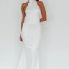 Fifth Avenue Bow Back Maxi Dress White