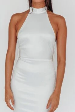 Fifth Avenue Bow Back Maxi Dress White -Bridal Dr. Denim Store ST3929D 20WHITE 4