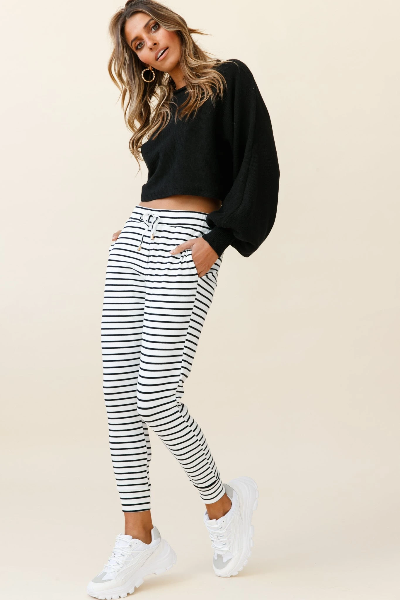 Jameson Pocket Jogger Pants Striped Black 2 Jameson Pocket Jogger Pants Striped Black - Image 2