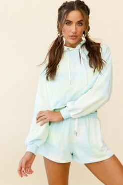 September Sun Drawstring Waist Shorts Green -Bridal Dr. Denim Store ZES013 GREEN 8