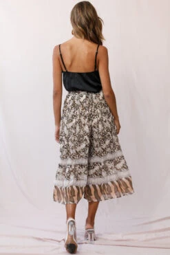 Gemini Accordion Pleat Wide Leg Pants Brown Leopard -Bridal Dr. Denim Store photo 1809 27038b02 brown leopard