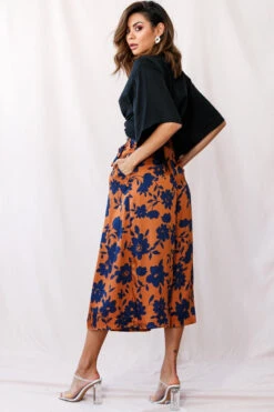 Danika Front Split Midi Culotte Pants Copper/Navy -Bridal Dr. Denim Store photo 1863 25122d06 navy mustard 25343d02 black