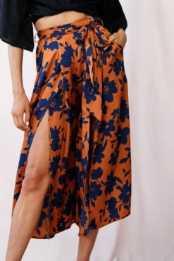 Danika Front Split Midi Culotte Pants Copper/Navy -Bridal Dr. Denim Store photo 1867 25122d06 navy mustard 25343d02 black