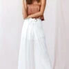 Saigon Wide Leg Eyelet Pants White