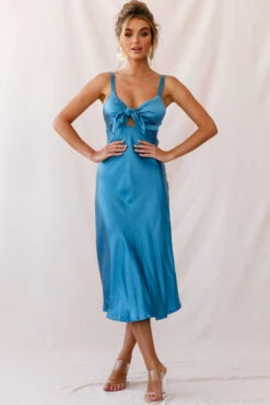 Perfect Day Satin Midi Dress Teal -Bridal Dr. Denim Store photo 2518 st1957b01 teal