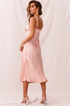 Perfect Day Satin Midi Dress Blush -Bridal Dr. Denim Store photo 344 st1957b blush