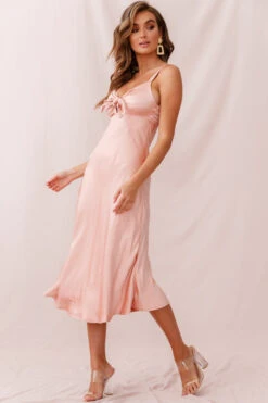 Perfect Day Satin Midi Dress Blush -Bridal Dr. Denim Store photo 349 st1957b blush