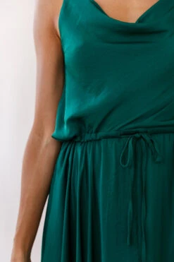 Ava Cowl Neck Drawstring Midi Dress Forest Green -Bridal Dr. Denim Store photo 3556 26924b02 forest green