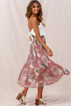 Caroline Accordion Pleat Midi Skirt Rose -Bridal Dr. Denim Store photo 642skirt 26835b white 26917b03 rose 1