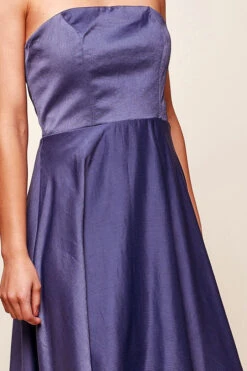 Mia Strapless A-Line Midi Dress Midnight Blue -Bridal Dr. Denim Store st1191b midnight blue cu 2